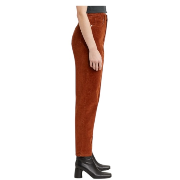 Levi’s High-Waisted Rust Corduroy Mom Jeans Tapered Leg Size 24 - Picture 10 of 15